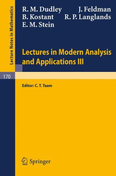 Lectures in Modern Analysis and Applications III / Edition 1