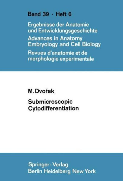 Submicroscopic Cytodifferentiation / Edition 1