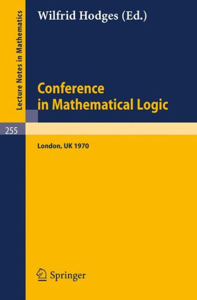 Conference in Mathematical Logic - London '70 / Edition 1