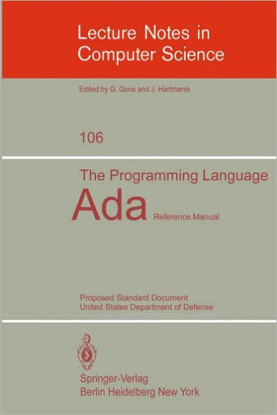 The Programming Language Ada: Reference Manual. Proposed Standard Document United States Department of Defense