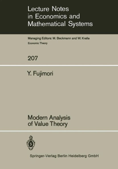Modern Analysis of Value Theory