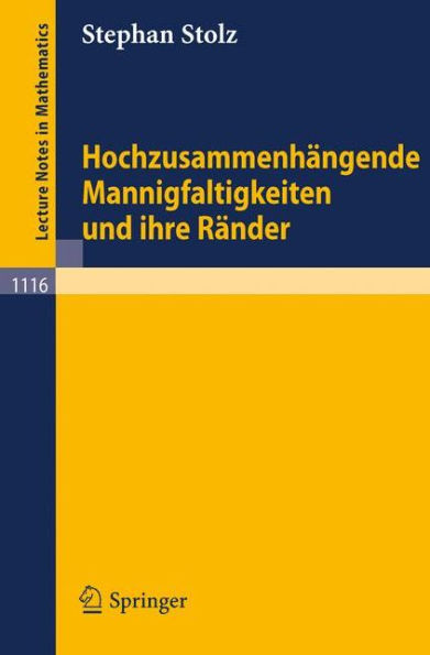 Hochzusammenhï¿½ngende Mannigfaltigkeiten und ihre Rï¿½nder / Edition 1