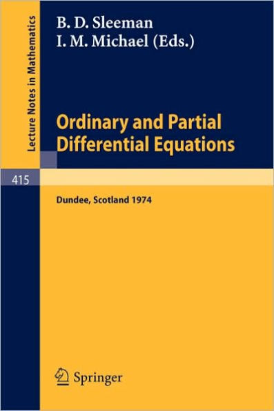 Ordinary and Partial Differential Equations: Proceedings of the Eighth Conference held at Dundee, Scotland, June 25-29, 1984 / Edition 1