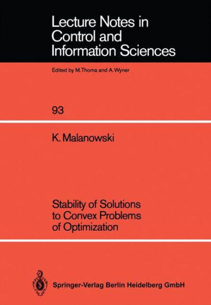 Stability of Solutions to Convex Problems of Optimization