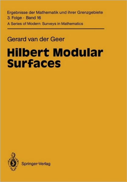 Hilbert Modular Surfaces / Edition 1