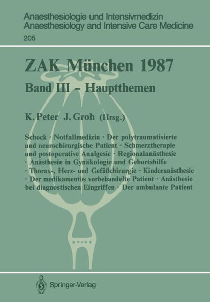 ZAK Mï¿½nchen 1987: Band III - Hauptthemen