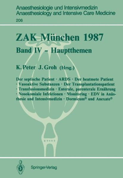 ZAK Mï¿½nchen 1987: Band IV - Hauptthemen