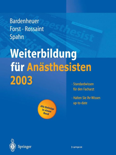 Weiterbildung für Anästhesisten 2003 / Edition 1