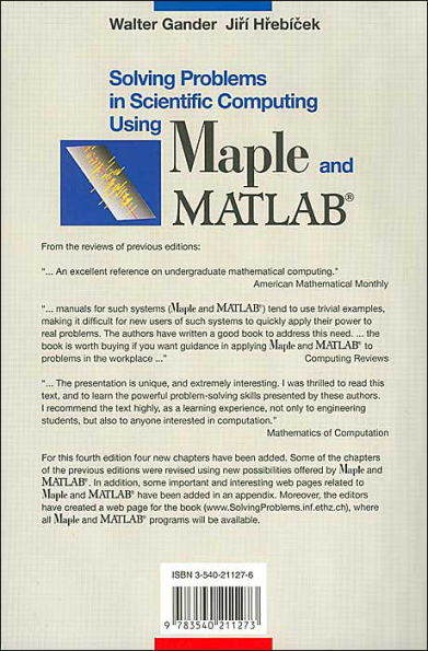 Solving Problems in Scientific Computing Using Maple and MATLABï¿½ / Edition 4