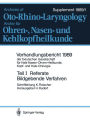 Referate: Bildgebende Verfahren in der Hals-Nasen-Ohren-Heilkunde, Kopf- und Hals-Chirurgie