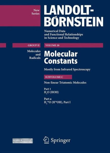H2O (HOH), Part 1 alpha: Molecular constants mostly from Infrared Spectroscopy Subvolume C: Nonlinear Triatomic Molecules