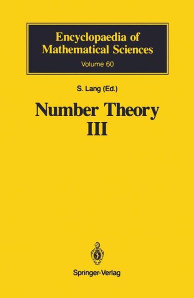Number Theory III: Diophantine Geometry / Edition 1