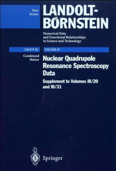 Nuclear Quadrupole Resonance Spectroscopy Data: Supplement to III/20, III/31