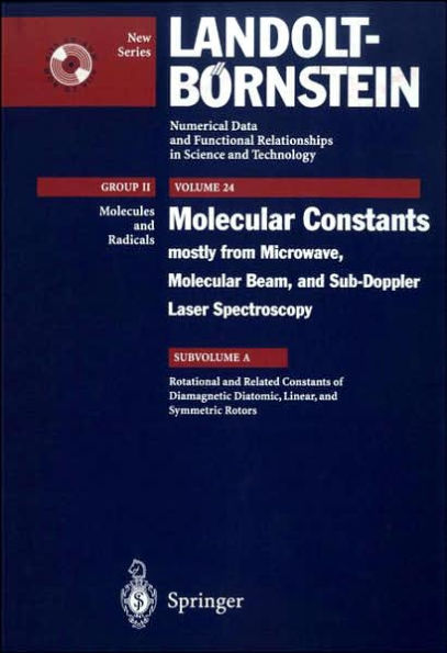 Rotational, l-type, Centrifugal Distortion and Related Constants of Diamagnetic Diatomic, Linear, and Symmetric Top Molecules / Edition 1