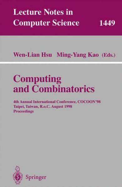 Computing and Combinatorics: 4th Annual International Conference, COCOON'98, Taipei, Taiwan, R.o.C., August 12-14, 1998