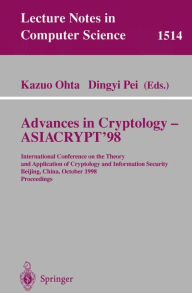 Advances in Cryptology -- ASIACRYPT'98: International Conference on the Theory and Application of Cryptology and Information Security, Beijing, China, October 18-22, 1998, Proceedings