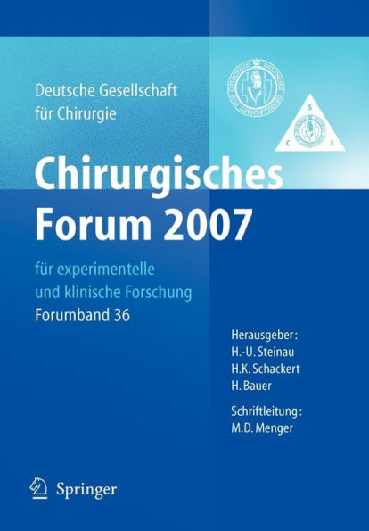 Chirurgisches Forum 2007 für experimentelle und klinische Forschung: 124. Kongress der Deutschen Gesellschaft für Chirurgie München, 01.05.-04.05.2007