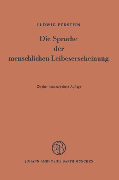 Die Sprache der menschlichen Leibeserscheinung