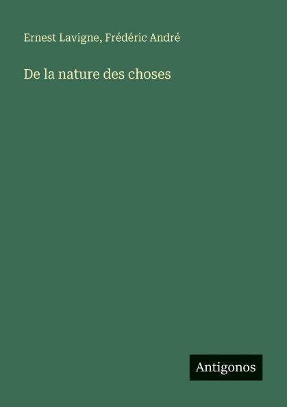 De la nature des choses