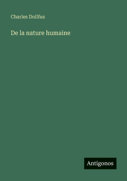 De la nature humaine