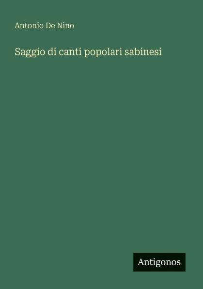 Saggio di canti popolari sabinesi
