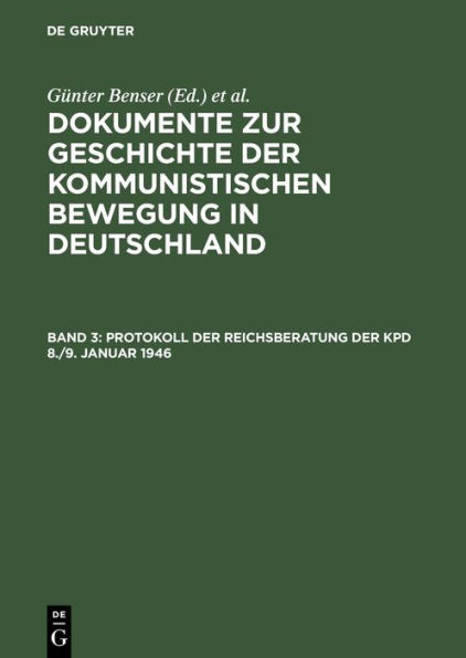 Protokoll der Reichsberatung der KPD 8./9. Januar 1946