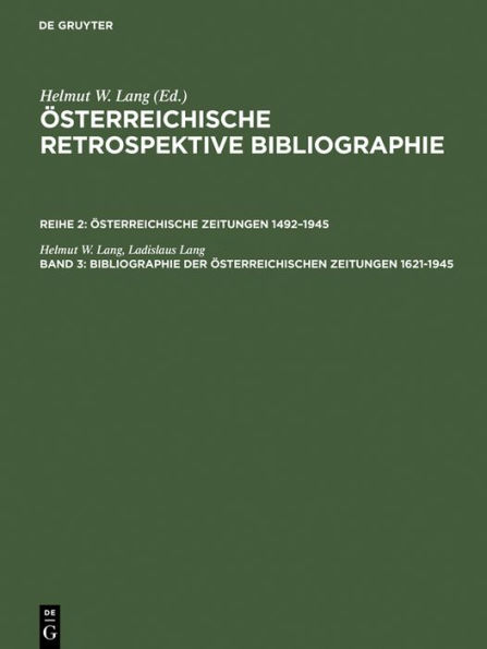 Bibliographie der österreichischen Zeitungen 1621-1945: N-Z