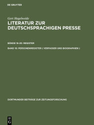 Title: Personenregister ( Verfasser und Biographien ): A - F, Author: Gert Hagelweide