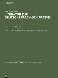 Title: Personenregister ( Verfasser und Biographien ): L - R, Author: Gert Hagelweide
