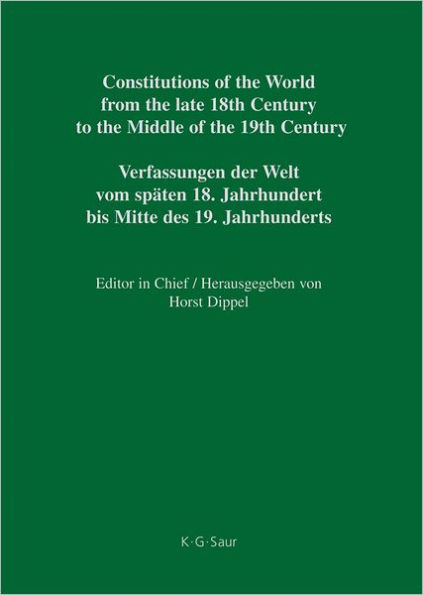 National Constitutions / Constitutions of the German States (Anhalt-Bernburg - Baden)