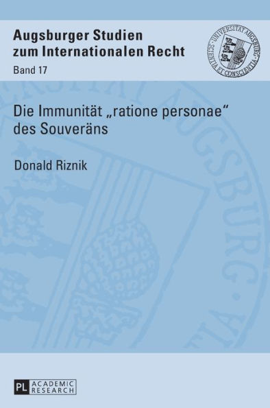 Die Immunitaet «ratione personae» des Souveraens