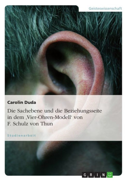 Die Sachebene und die Beziehungsseite in dem 'Vier-Ohren-Modell' von F. Schulz von Thun