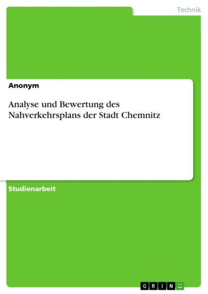 Analyse und Bewertung des Nahverkehrsplans der Stadt Chemnitz