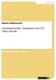 Title: Abschlussbericht - Hospitation im GTZ Office Riyadh: Hospitation im GTZ Office Riyadh, Author: Babak Ordibeheschti