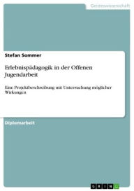 Title: Erlebnispädagogik in der Offenen Jugendarbeit: Eine Projektbeschreibung mit Untersuchung möglicher Wirkungen, Author: Stefan Sommer