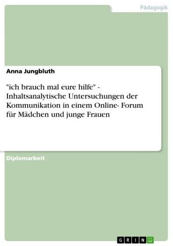 'ich brauch mal eure hilfe' - Inhaltsanalytische Untersuchungen der Kommunikation in einem Online- Forum für Mädchen und junge Frauen: Inhaltsanalytische Untersuchungen der Kommunikation in einem Online- Forum für Mädchen und junge Frauen