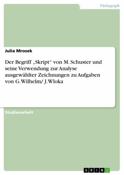 Der Begriff 'Skript' von M. Schuster und seine Verwendung zur Analyse ausgewählter Zeichnungen zu Aufgaben von G. Wilhelm/ J. Wloka