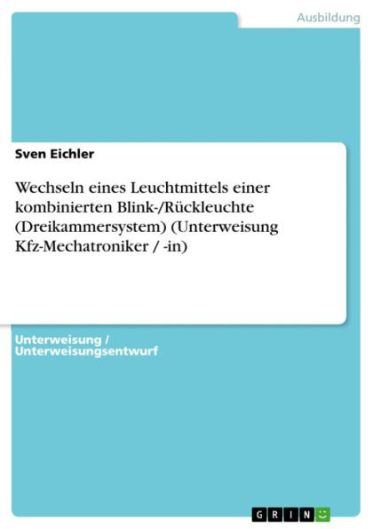 Wechseln eines Leuchtmittels einer kombinierten Blink-/Rückleuchte (Dreikammersystem) (Unterweisung Kfz-Mechatroniker / -in)