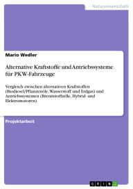 Title: Alternative Kraftstoffe und Antriebssysteme für PKW-Fahrzeuge: Vergleich zwischen alternativen Kraftstoffen (Biodiesel/Pflanzenöle, Wasserstoff und Erdgas) und Antriebssystemen (Brennstoffzelle, Hybrid- und Elektromotoren), Author: Mario Wedler