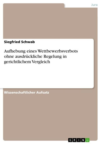 Aufhebung eines Wettbewerbsverbots ohne ausdrückliche Regelung in gerichtlichem Vergleich