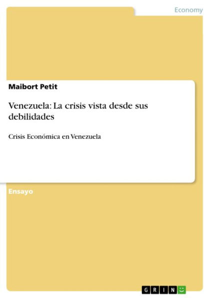 Venezuela: La crisis vista desde sus debilidades: Crisis Económica en Venezuela
