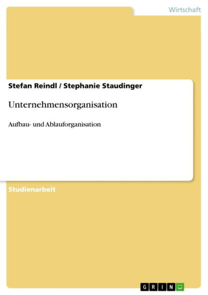 Unternehmensorganisation: Aufbau- und Ablauforganisation