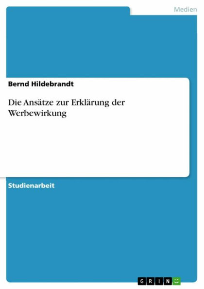 Die Ansätze zur Erklärung der Werbewirkung