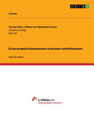 Title: Evicence-Based Questionnaire Evaluation and Refinement, Author: Anonymous