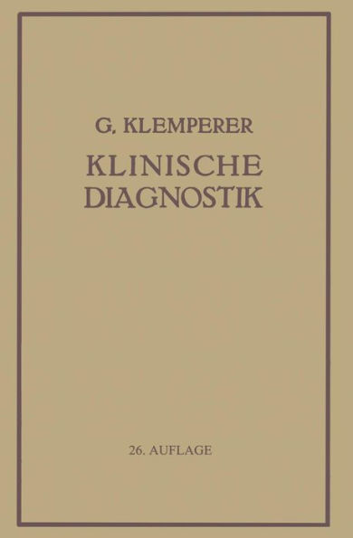 Grundriss Der Klinischen Diagnostik / Edition 26