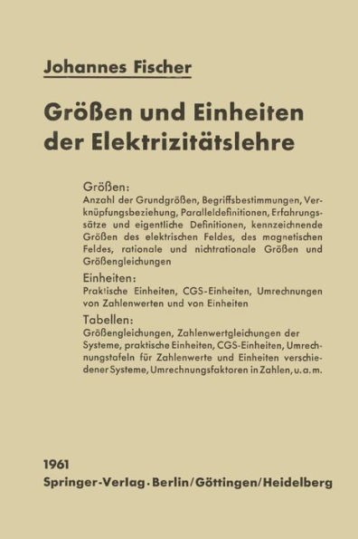 Größen und Einheiten der Elektrizitätslehre