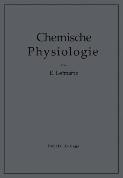 Einführung in die Chemische Physiologie