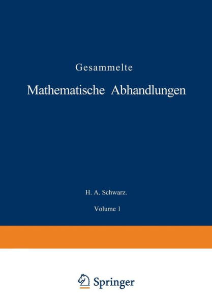 Gesammelte Mathematische Abhandlungen: Erster Band