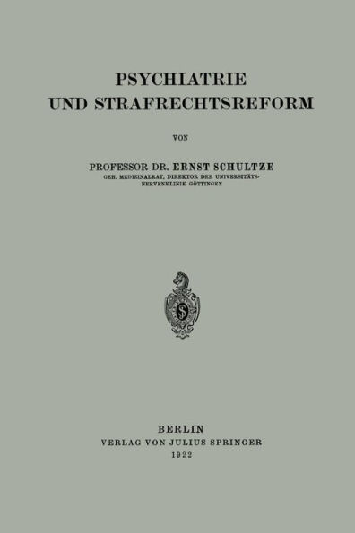 Psychiatrie und Strafrechtsreform