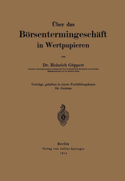 Über das Börsentermingeschäft in Wertpapieren